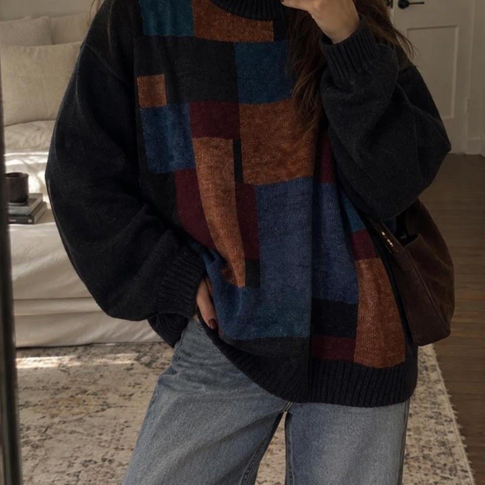 Boho grandpa sweater  90s cozy dockers size medium